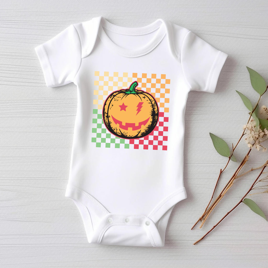 Retro Pumpkin Baby Shirt, Girls Halloween Baby Bodysuit, Cute Toddler Sweatshirt - Fall Spooky Outfit, Trick or Treat Kids Gift Idea