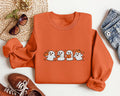 Spooky Fall Embroidered Sweatshirt, Vintage Halloween Pumpkin Hoodie, Ghost Shirt, Spooky Season Long Sleeve Shirt, Halloween Gift Idea