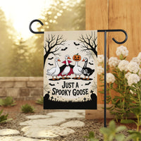 Just a Spooky Goose Halloween Garden Flag, Funny Halloween Goose, Goose in Halloween Costumes, Cute Horror, Spooky Goose Flag