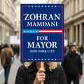 Zohran Mamdani For New York City Mayor 2025 Election Sign, NYC’s Mayor, Political Campaign Sign, Mayor Election 2025 Race Poster Sign
