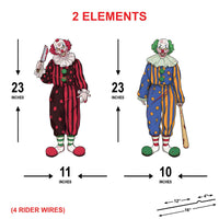 Bloody Clown Halloween Yard Signs with Stakes, Red Green Outdoor Lawn Decorations, Scary Haunted House School Halloween Décor for Kids