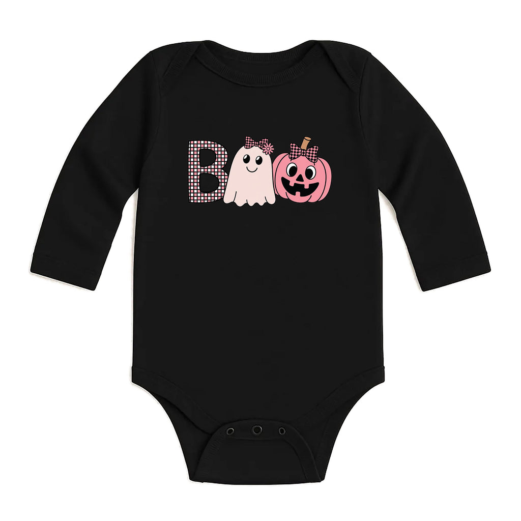Boo Ghost Baby Bodysuit, Cute Halloween Girl Baby Shirt, Toddler Sweatshirt - Funny Spooky Outfit, Fall Trick or Treat Baby Clothes
