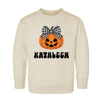 Personalized Pumpkin Baby Bodysuit, Custom Name Girl Baby Shirt, Toddler Sweatshirt - Cute Fall Halloween Outfit, Autumn Baby Gift Idea