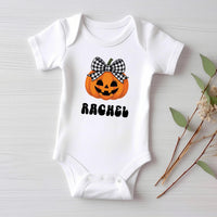 Personalized Pumpkin Baby Bodysuit, Custom Name Girl Baby Shirt, Toddler Sweatshirt - Cute Fall Halloween Outfit, Autumn Baby Gift Idea