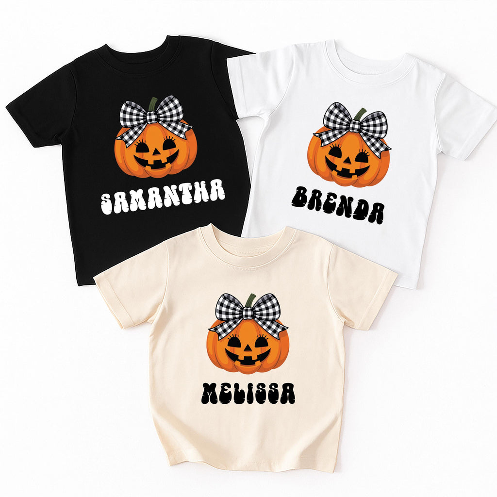 Personalized Pumpkin Baby Bodysuit, Custom Name Girl Baby Shirt, Toddler Sweatshirt - Cute Fall Halloween Outfit, Autumn Baby Gift Idea