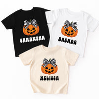 Personalized Pumpkin Baby Bodysuit, Custom Name Girl Baby Shirt, Toddler Sweatshirt - Cute Fall Halloween Outfit, Autumn Baby Gift Idea