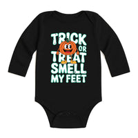 Trick or Treat Smell My Feet Baby Bodysuit, Funny Halloween Baby Shirt, Toddler Sweatshirt - Cute Spooky Outfit, Silly Fall Baby Clothes