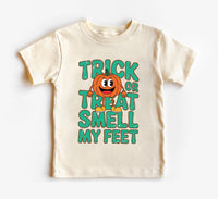 Trick or Treat Smell My Feet Baby Bodysuit, Funny Halloween Baby Shirt, Toddler Sweatshirt - Cute Spooky Outfit, Silly Fall Baby Clothes