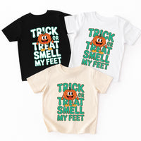 Trick or Treat Smell My Feet Baby Bodysuit, Funny Halloween Baby Shirt, Toddler Sweatshirt - Cute Spooky Outfit, Silly Fall Baby Clothes