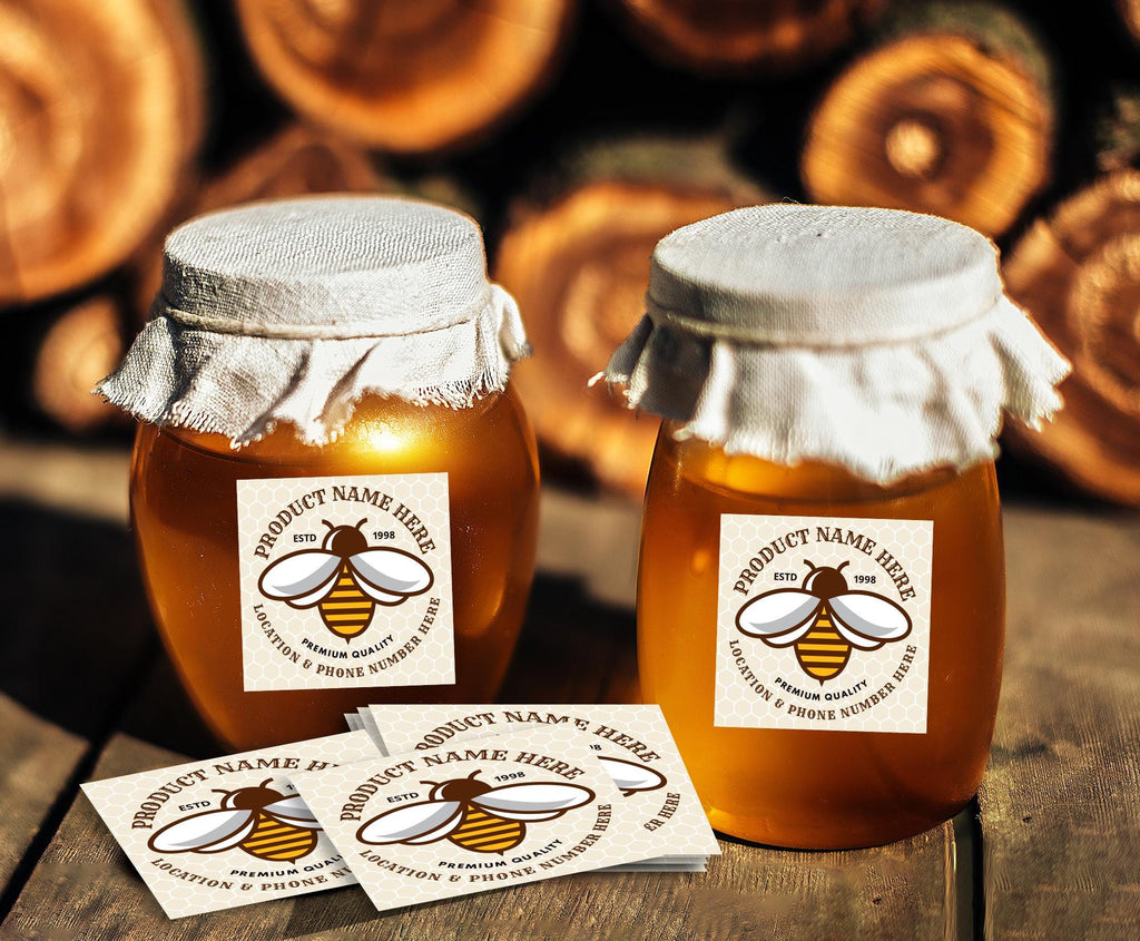Personalized Honey Roll Labels, Custom Honey Product Stickers