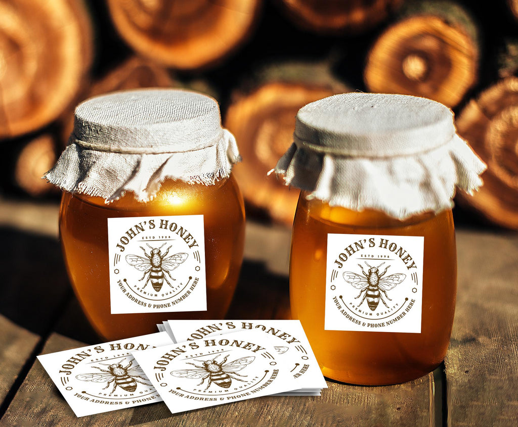 Personalized Honey Roll Labels, Custom Honey Product Stickers