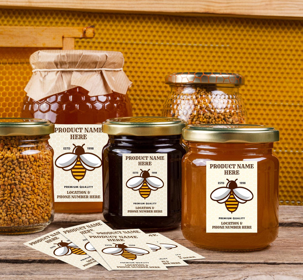 Personalized Honey Roll Labels, Custom Honey Product Stickers