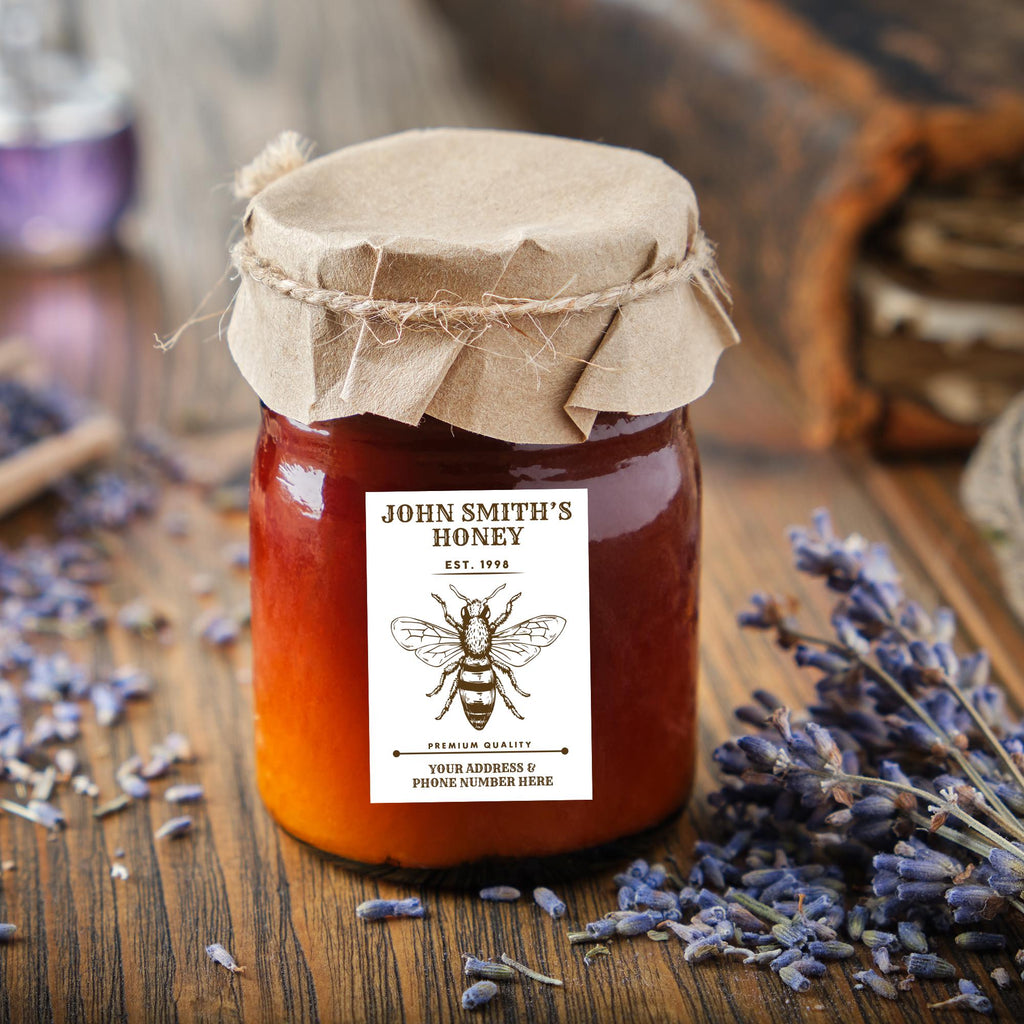 Personalized Honey Roll Labels, Custom Honey Product Stickers, Business Honey Labels for Mason, Honey Bee Favors, Honey Lid Stickers