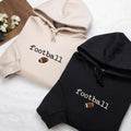 Retro Football Embroidered Hoodie, Fall Football Season Gift