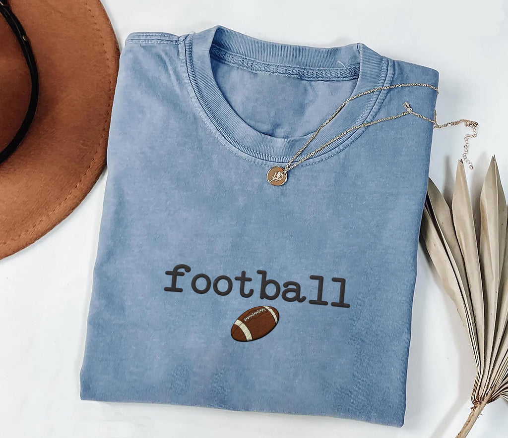 Retro Football Embroidered Hoodie, Fall Football Season Gift