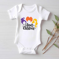 I Smell Children Baby Bodysuit, Funny Hocus Pocus Baby Shirt, Toddler Sweatshirt - Halloween Baby Outfit, Cute Witchy Fall Costume