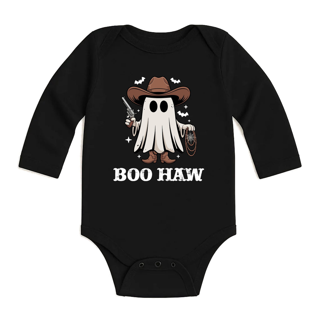 Boo Haw Baby Bodysuit, Funny Cowboy Ghost Baby Shirt, Toddler Sweatshirt - Country Halloween Outfit, Western Fall Baby Costume