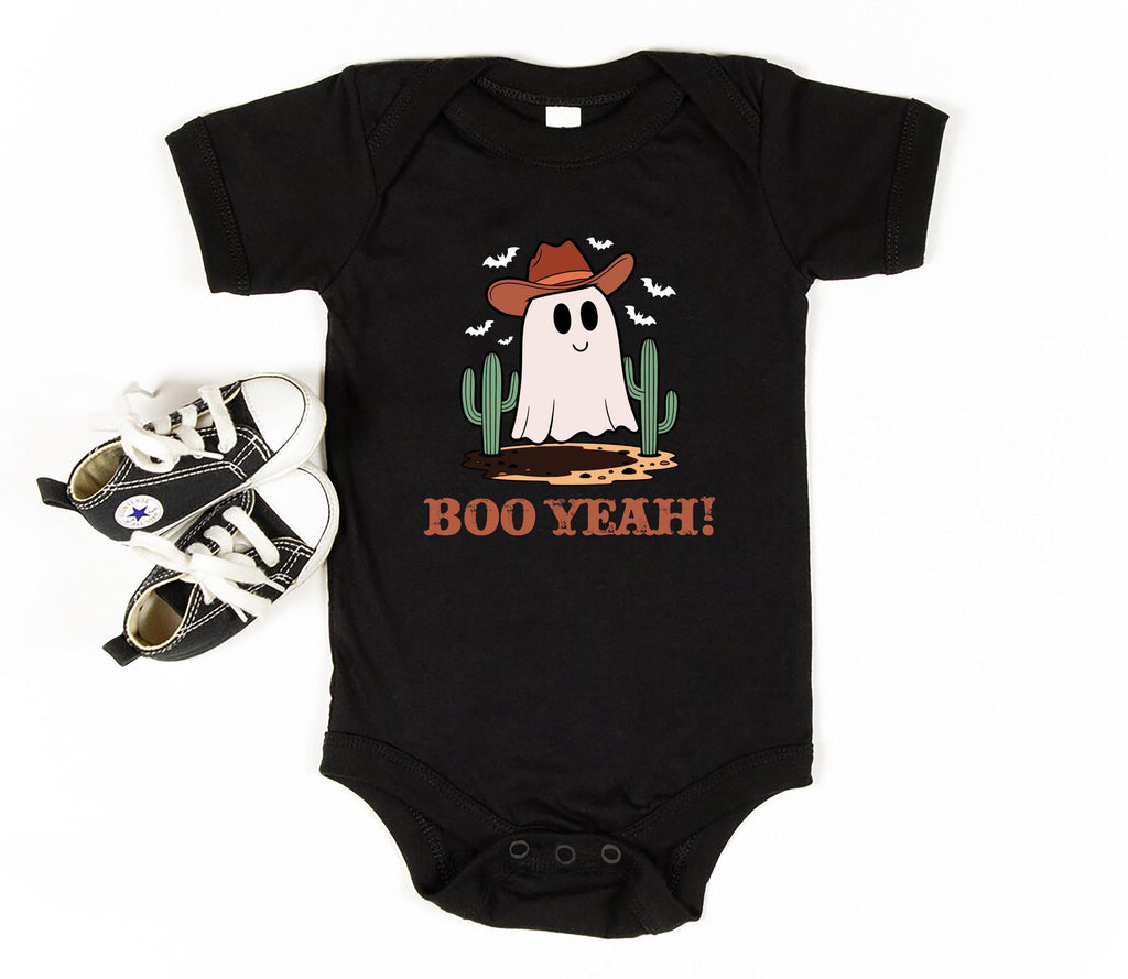 Retro Boo Ya Baby Shirt, Boo Yeah Ghost Baby Bodysuit, Toddler Sweatshirt - Cute Halloween Outfit, Funny Spooky Fall Baby Costume