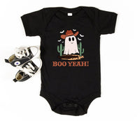 Retro Boo Ya Baby Shirt, Boo Yeah Ghost Baby Bodysuit, Toddler Sweatshirt - Cute Halloween Outfit, Funny Spooky Fall Baby Costume