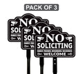 3 Pack No Soliciting Yard Sign with 16