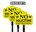 3-Pack No Soliciting Yard Sign with 16