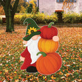 Fall Gnome Yard Sign, Thanksgiving Garden Stake with 3 Pumpkins, Autumn Outdoor Gnome Decor for Lawn Garden Patio Porch Fall Decoration