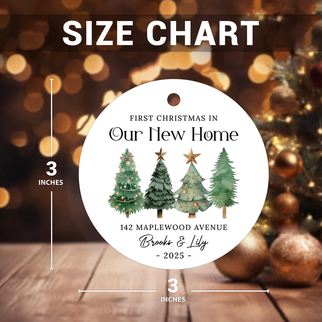 First Christmas in Our New Home Ornament, Personalized Our New House Ceramic Ornament, 2025 New Home Ornament, Our First Home Keepsake Gift