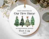 First Christmas in Our New Home Ornament, Personalized Our New House Ceramic Ornament, 2025 New Home Ornament, Our First Home Keepsake Gift