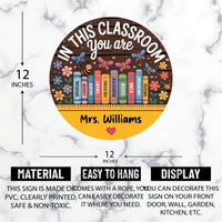 Personalized Classroom Door Sign 12", Custom Teacher Name Wall Plaque, Back to School Welcome Sign, First Day Gift for Educators
