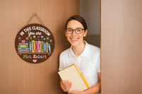 Personalized Classroom Door Sign 12", Custom Teacher Name Wall Plaque, Back to School Welcome Sign, First Day Gift for Educators