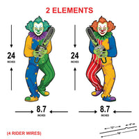 Evil Clown Halloween Yard Sign with Stakes, Scary Carnival Lawn Decoration, Creepy Outdoor Clown Prop for Halloween Party or Garden Décor