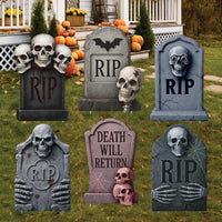 Scary Graveyard Tombstone Yard Signs, Hocus Pocus Halloween Decorations with Stakes, Outdoor Waterproof Headstone Lawn Décor for Party