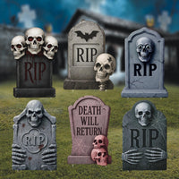 Scary Graveyard Tombstone Yard Signs, Hocus Pocus Halloween Decorations with Stakes, Outdoor Waterproof Headstone Lawn Décor for Party