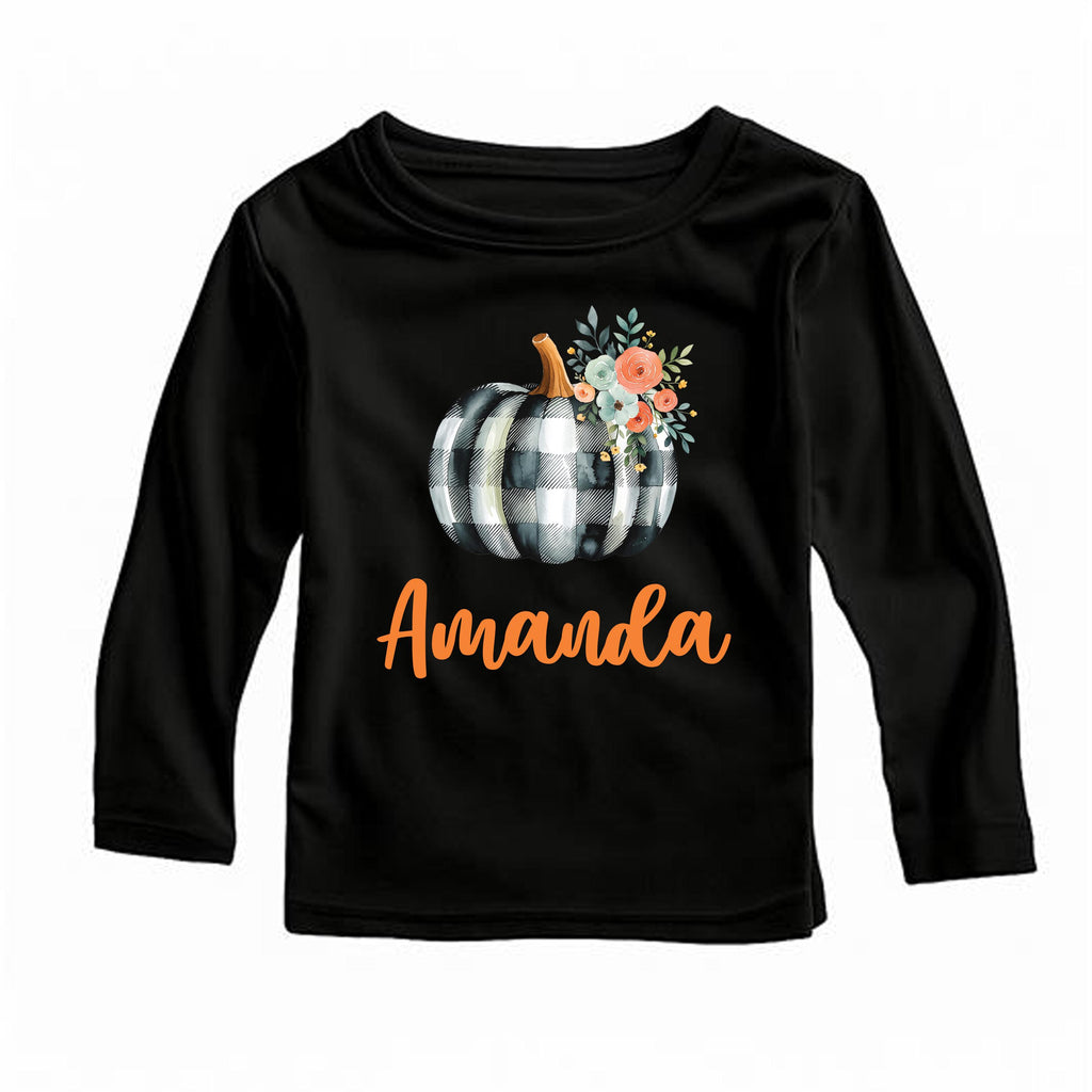 Custom Pumpkin Baby Bodysuit, Personalized Name Fall Baby Shirt, Toddler Sweatshirt - Cute Autumn Outfit, Baby's First Fall Announcement