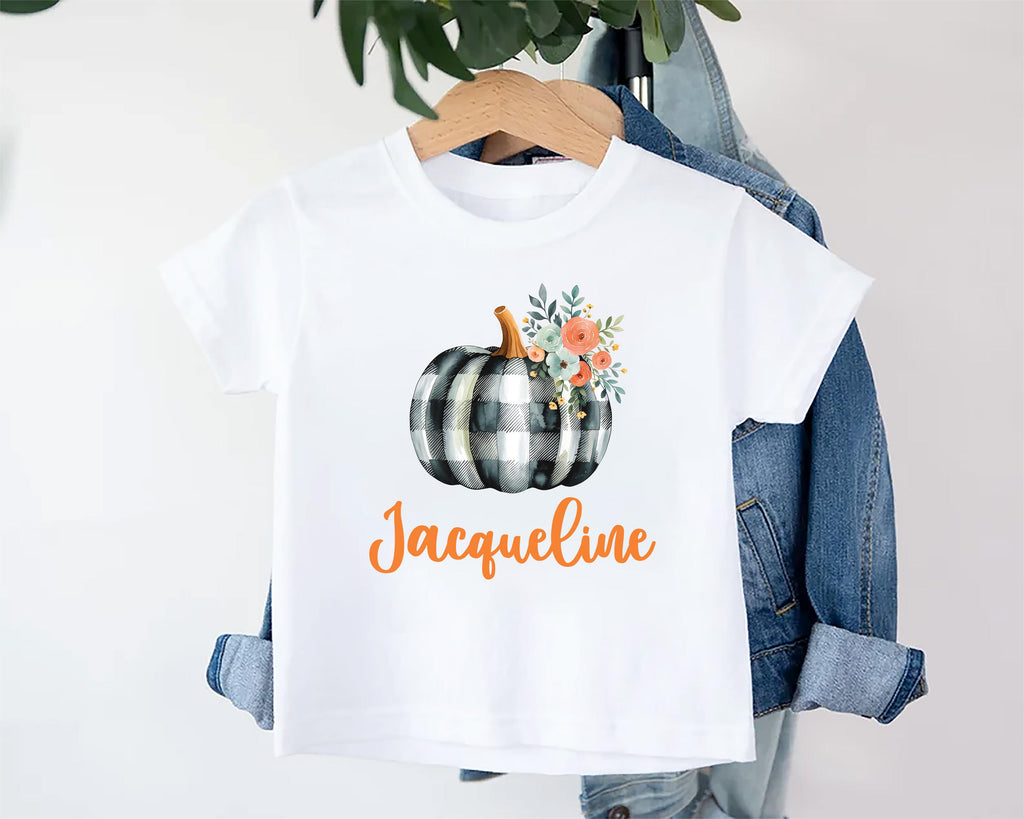 Custom Pumpkin Baby Bodysuit, Personalized Name Fall Baby Shirt, Toddler Sweatshirt - Cute Autumn Outfit, Baby's First Fall Announcement