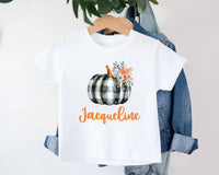 Custom Pumpkin Baby Bodysuit, Personalized Name Fall Baby Shirt, Toddler Sweatshirt - Cute Autumn Outfit, Baby's First Fall Announcement