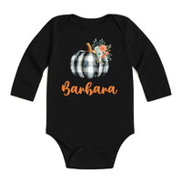 Custom Pumpkin Baby Bodysuit, Personalized Name Fall Baby Shirt, Toddler Sweatshirt - Cute Autumn Outfit, Baby's First Fall Announcement