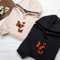 Embroidered Minimalist Butterfly Hoodie, Butterfly Sweatshirt, Custom Retro Shirt, Vintage-Inspired Long Sleeve Shirt, Soft Aesthetic Gift