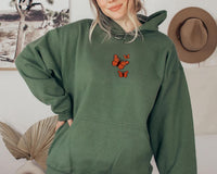 Embroidered Minimalist Butterfly Hoodie, Butterfly Sweatshirt, Custom Retro Shirt, Vintage-Inspired Long Sleeve Shirt, Soft Aesthetic Gift
