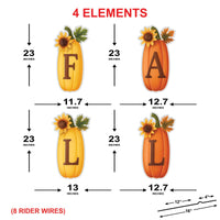 FALL Pumpkin Yard Signs, Outdoor Thanksgiving Lawn Decoration, Autumn Garden Stakes with Sunflower Accents, Porch Fall Decor Cutouts