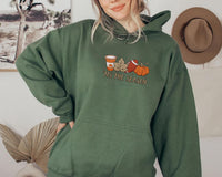 Tis the Season Embroidered Hoodie, Pumpkin Spice Latte Sweatshirt, Fall Shirt, Touchdown Long Sleeve Shirt, Thanksgiving Gift Idea