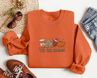 Pumpkin Spice Latte Embroidered Sweatshirt, Tis the Season Hoodie, Fall Shirt, Touchdown Long Sleeve Shirt, Thanksgiving Gift Idea