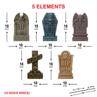 Halloween RIP Tombstone Yard Signs with Stakes, Outdoor Graveyard Decorations for Lawn or Cemetery, Scary Halloween Party Yard Décor