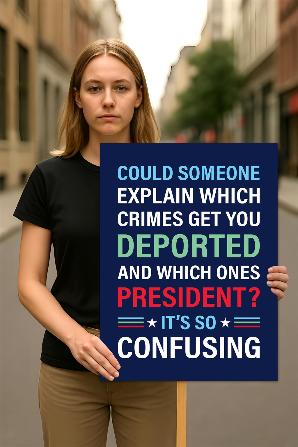 Which Crimes Get You Deported Protest Sign, Resist Hate, Anti-Trump, Resist Racism, Resist Fascism, Political Activist Poster Rally Sign