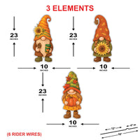 Fall Gnome Yard Signs, Thanksgiving Garden Gnome Cutouts, Autumn Pumpkin Sunflower Decor for Outdoor Lawn, Porch, and Harvest Party
