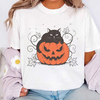 Cute Halloween Black Cat Short Sleeve T-Shirt