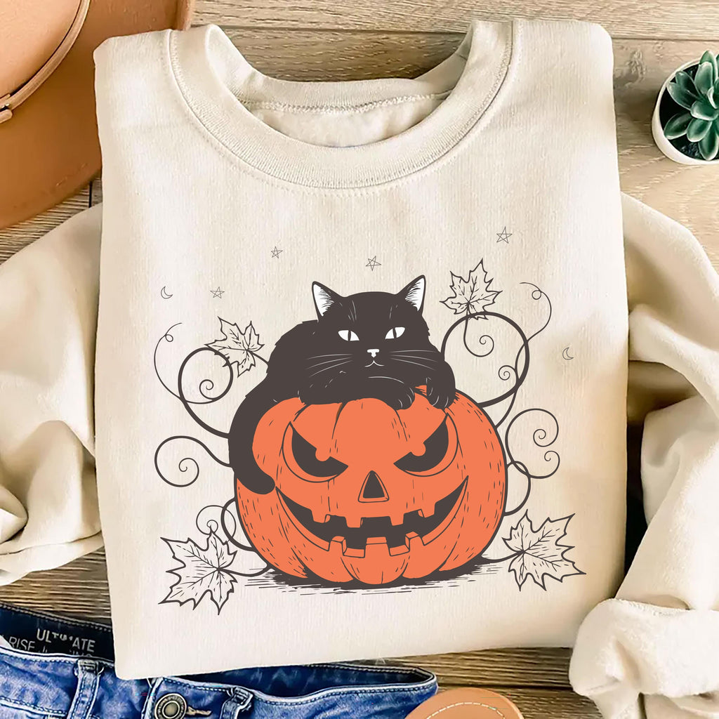 Cute Halloween Black Cat Sweatshirt