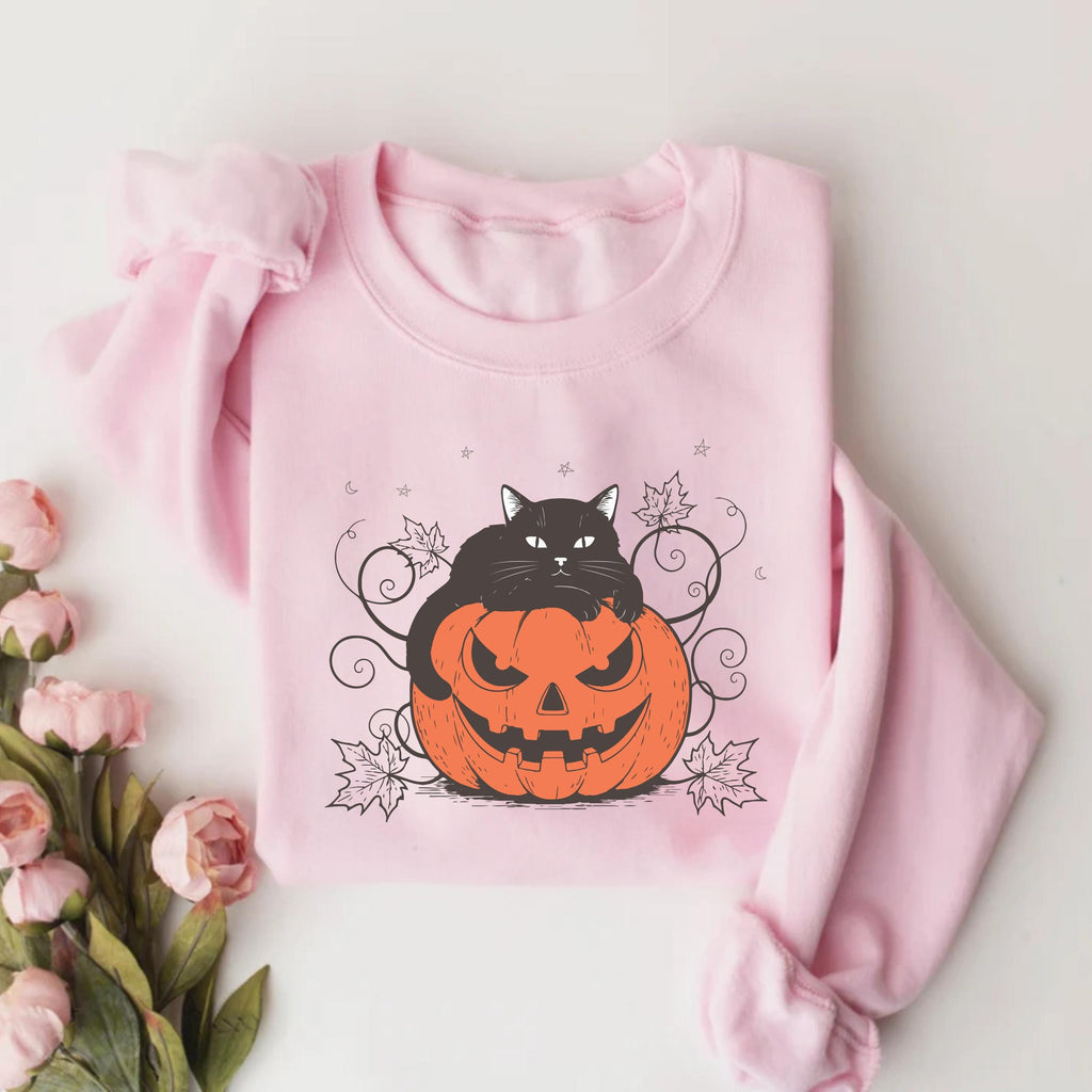 Cute Halloween Black Cat Sweatshirt
