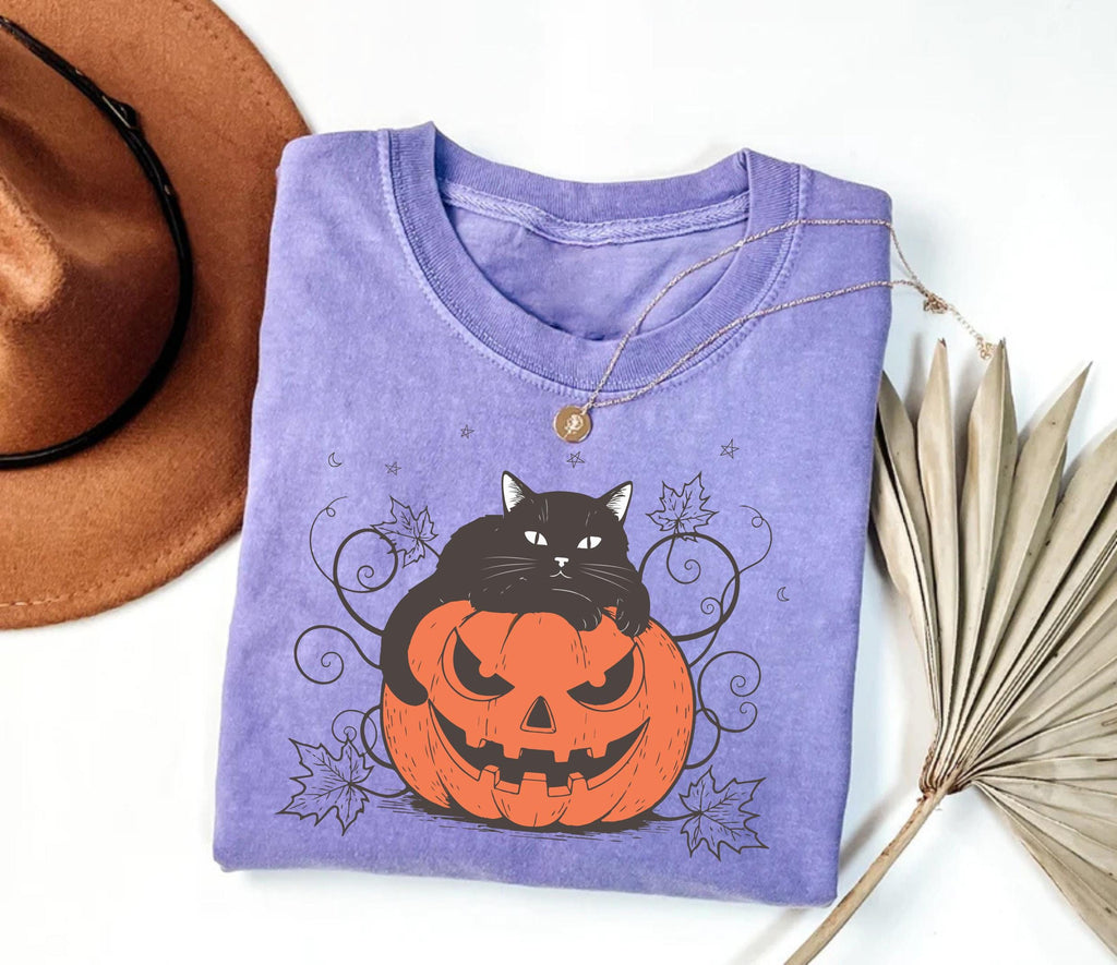 Cute Halloween Black Cat Short Sleeve T-Shirt