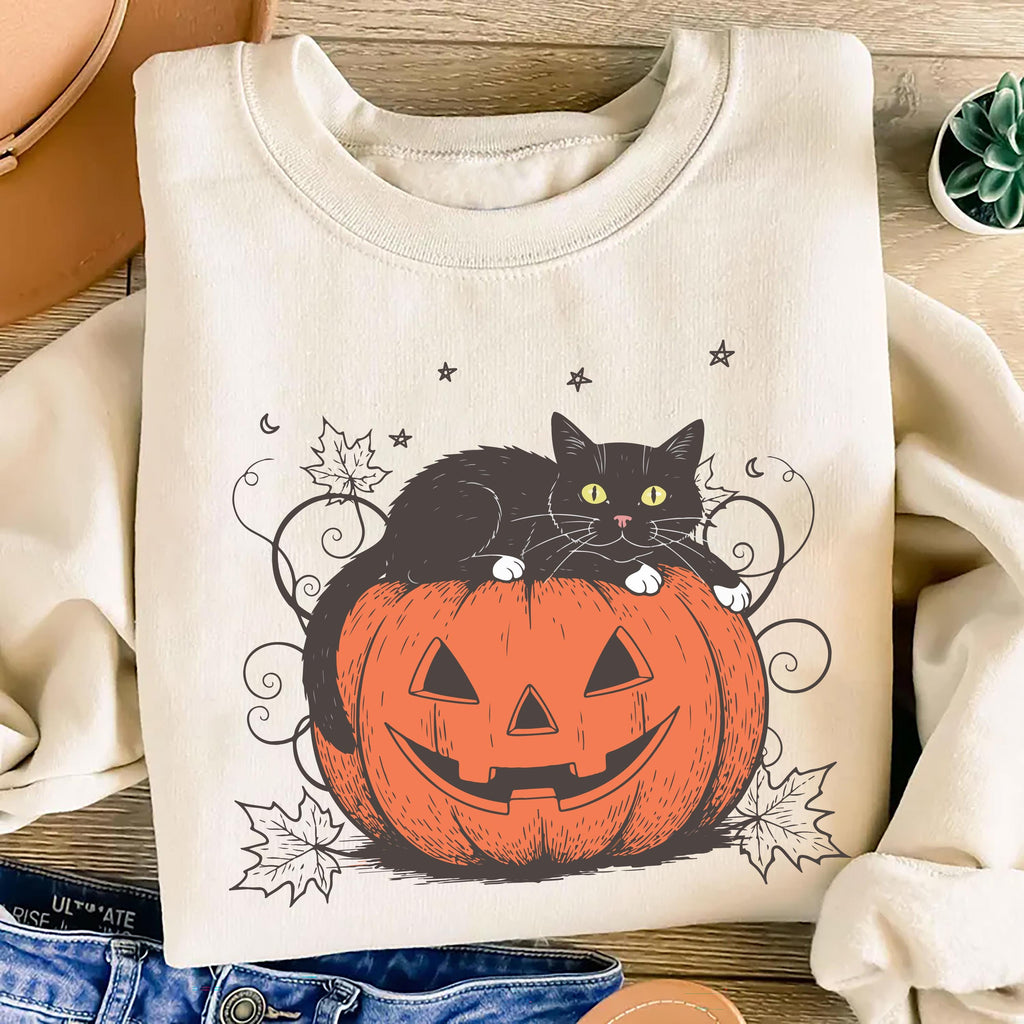 Cute Halloween Black Cat Sweatshirt